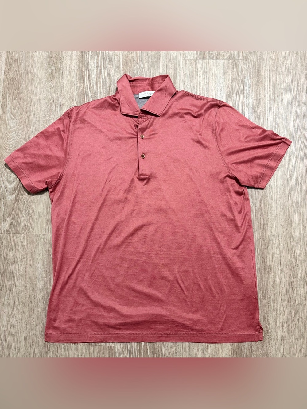 Gran Sasso Men’s Size 56 Polo Shirt 100% Cotton Made in Italy Red Short Sleeve